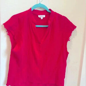THML double gauze shirt size small in a deep berry pink